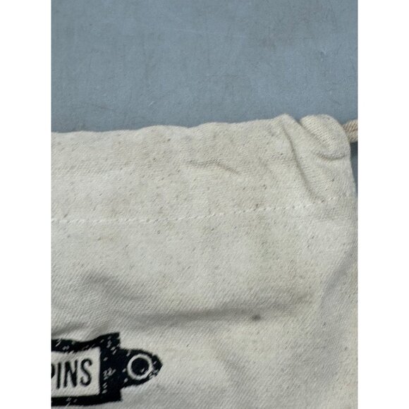 Canvas Drawstring Bag With Clothespin Print Cream color 10.5x11" READ - Picture 5 of 6